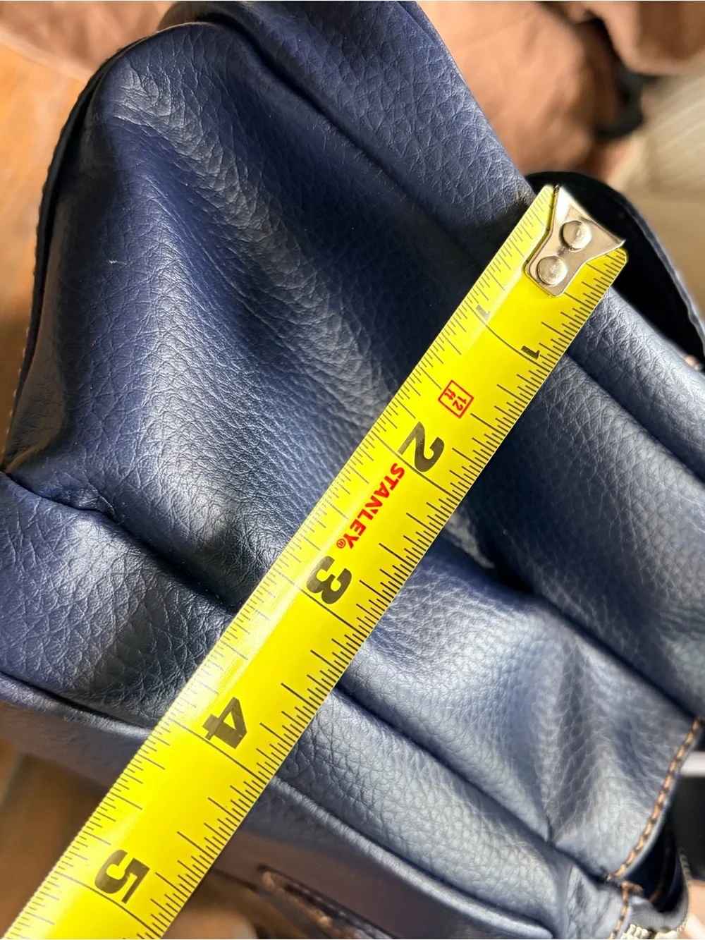Classic Navy Satchel Handbag with Front Pockets